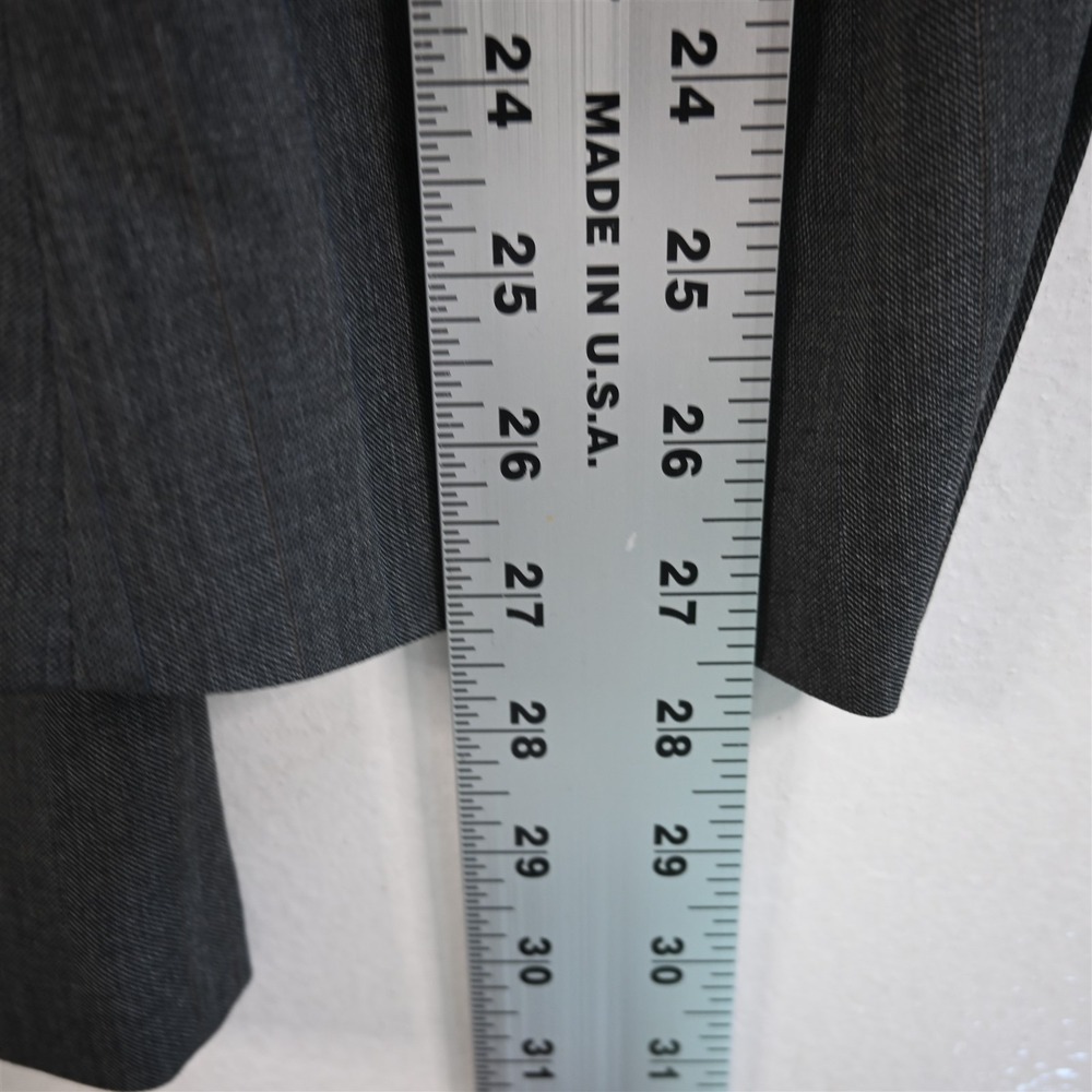 Vtg USA Double Breasted 42L Gray Sharkskin Wool Blazer Suit Jacket Sport Coat - Picture 9 of 12